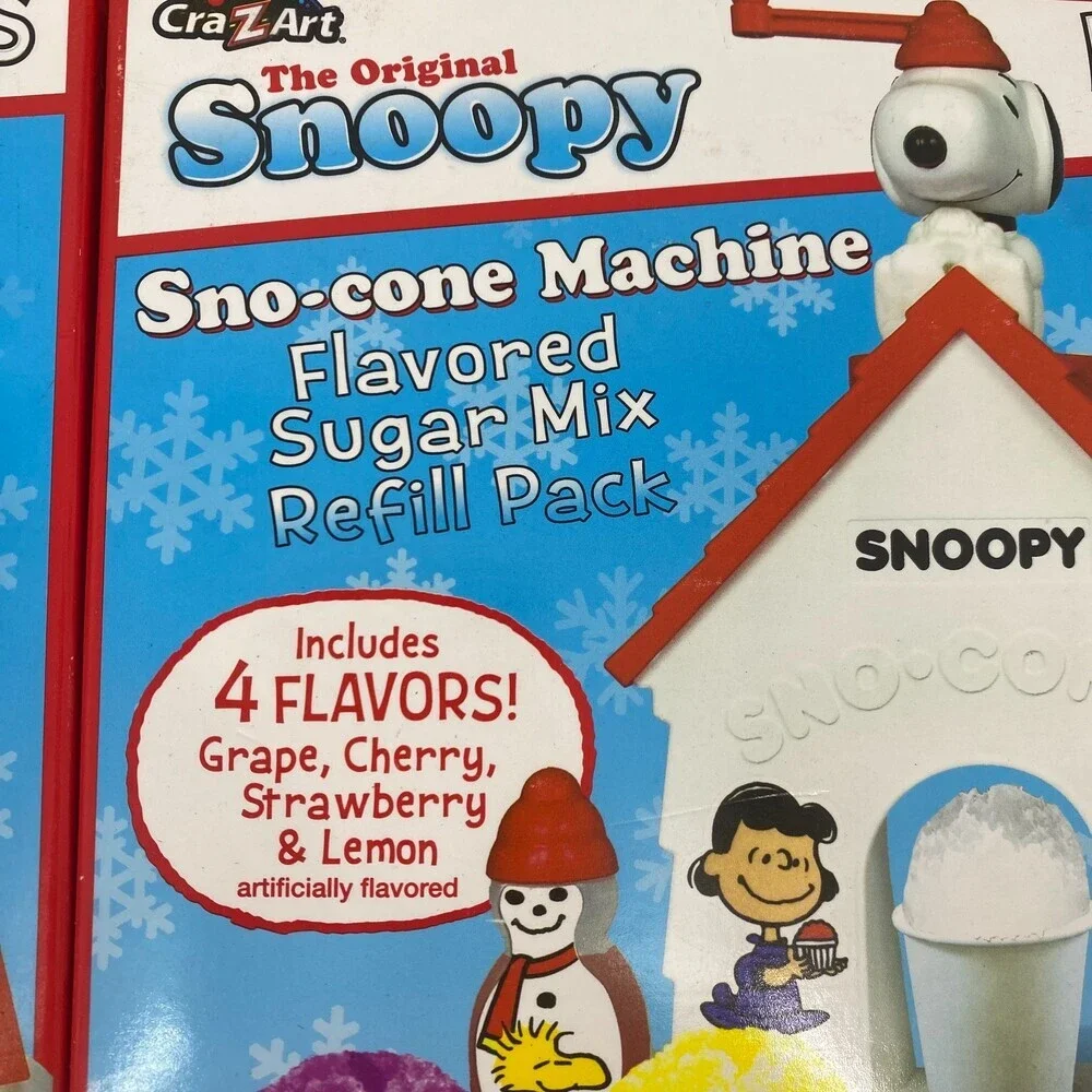 2 Pack Cra-Z-Art Snoopy Sno Cone Machine Sugar Mix Refill Packs NEW Sealed